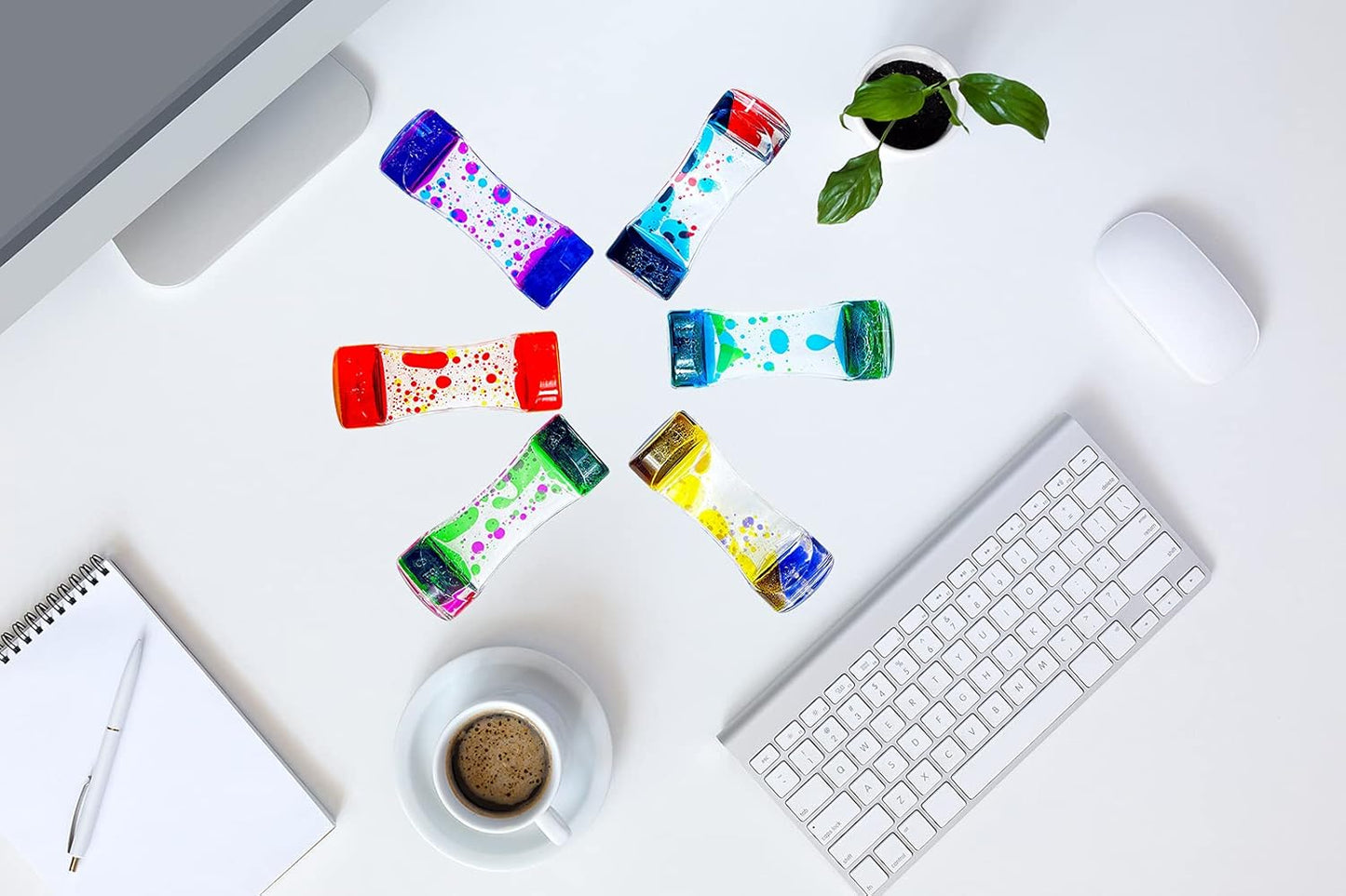 Liquid Motion Bubbler Timer Sensory Toys for Relaxation, Water Timer Fidget Toy for All Age, Motion Bubble Toy Sensory Play for Office Home (Red & Blue, 1 Pack)