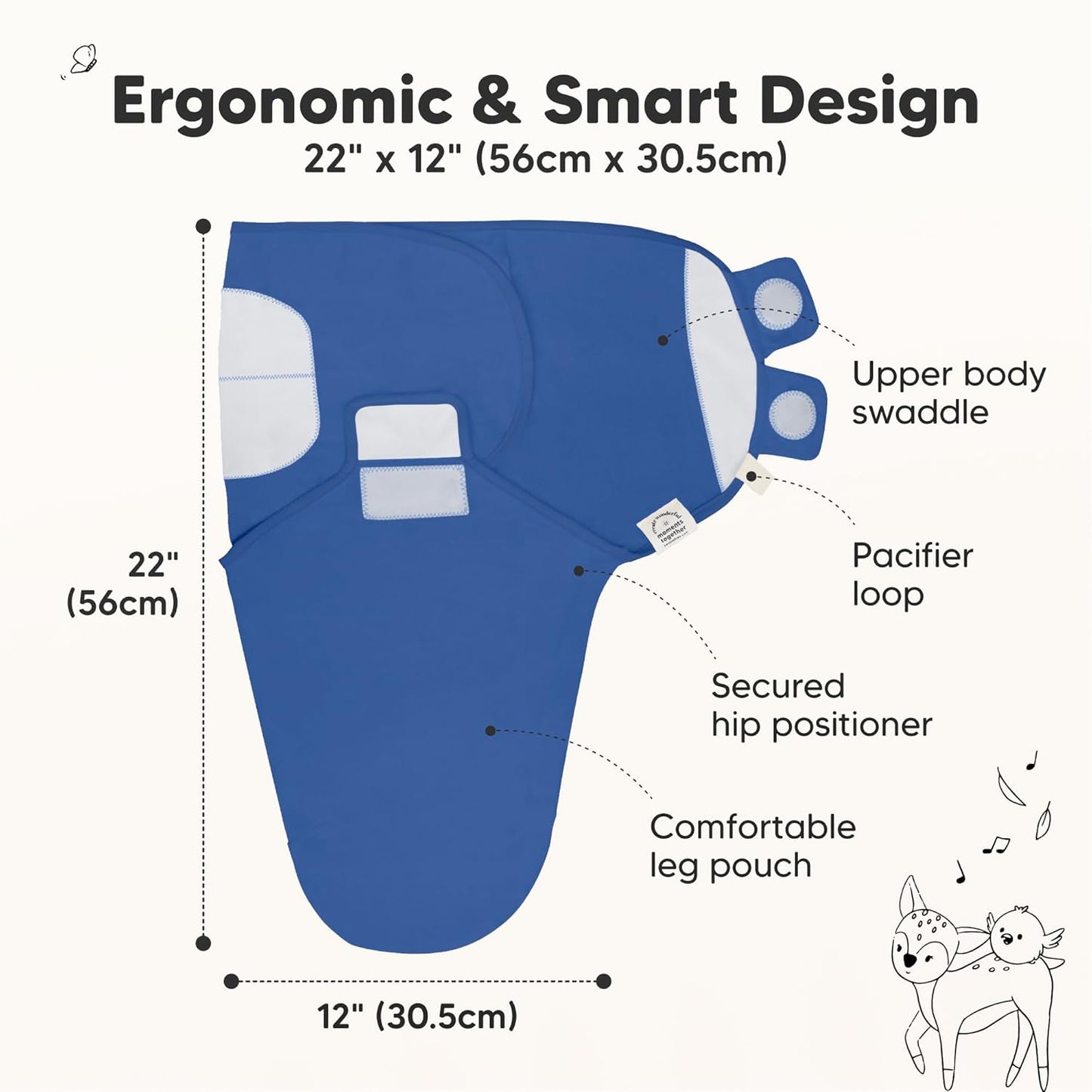 3-Pack Organic Baby Swaddle Sleep Sacks - Swaddles for Newborns, Infant 0-3 Months, Baby Girls, Boys, Soft & Snug Newborn Sleep Sack, Nursery Swaddling Blankets (Frost)