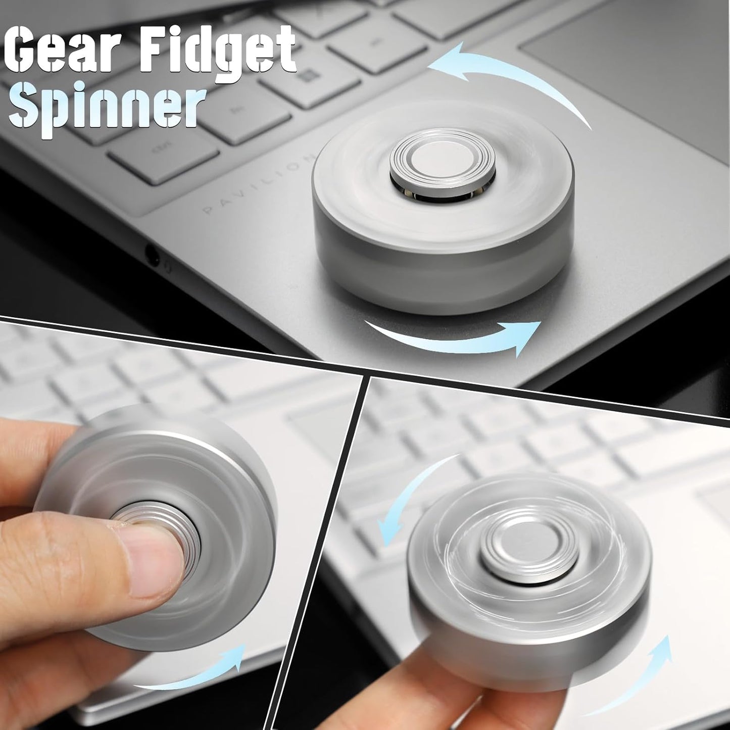 Cool Alloy Fidget Spinner Toys Metal for Kids Adults, Fidget Cube Block Chain Small Sensory Gadget Finger Hand Spinner Cool Gadget Stuff Gift for Men, Desk Spining Top Toy Best Gift Party Favors
