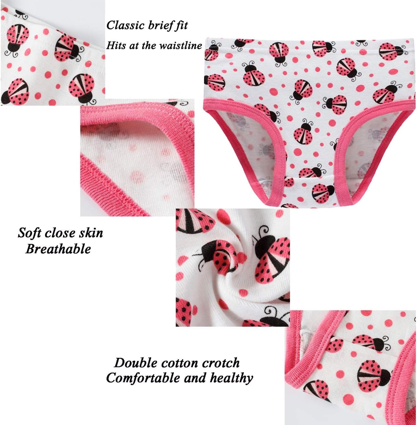 Hahan Girls Soft Panties Toddler Girls Cotton Underwear Kids Briefs