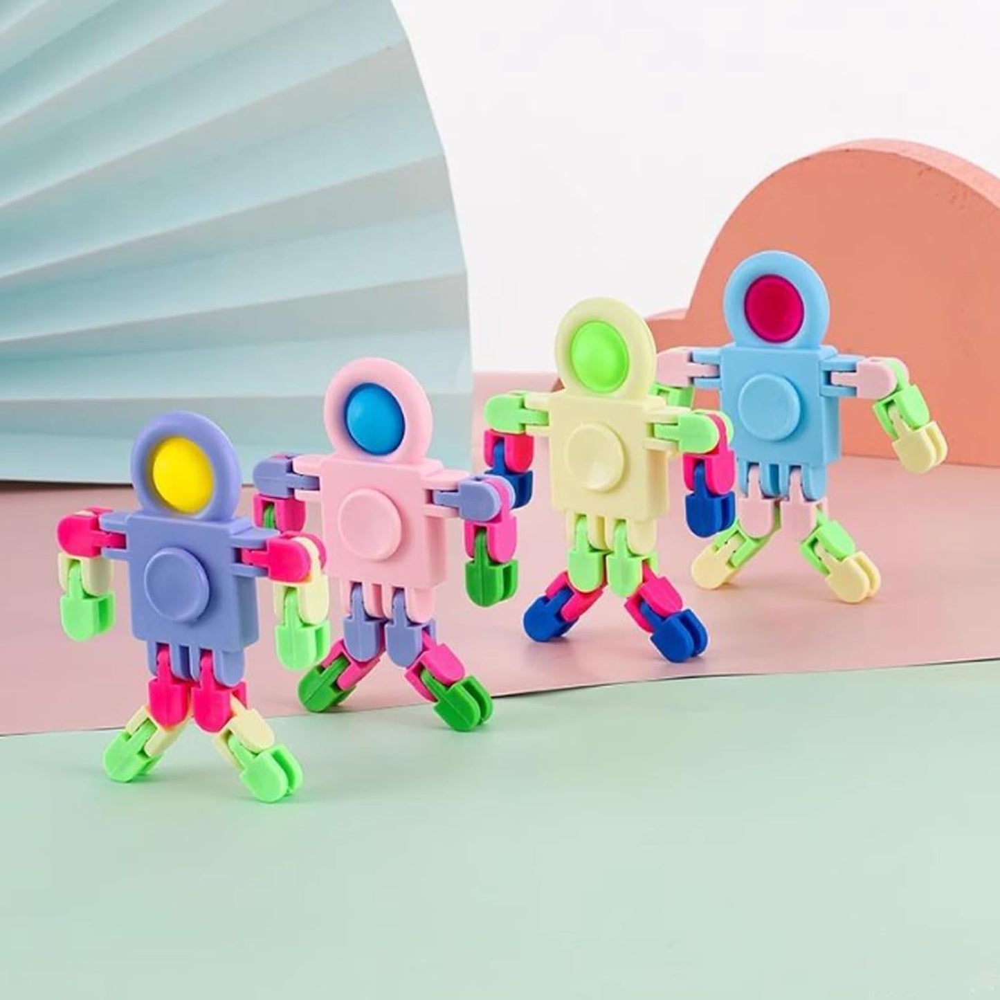 Fidget Spinners, Transformable Chain Robot Fingertip Toy, Gyro Fidget Sensory Toys, Stress Relief Fidget Toy for Kids Adult, Pinata Goodie Bag Stuffers Birthday School Gift (12 Pack)