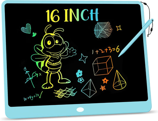 KOKODI LCD Writing Tablet, 16 Inch Colorful Toddler Doodle Board Drawing Tablet, Erasable Reusable Electronic Drawing Pads, Educational and Learning Toy for 3-6 Years Old Boy and Girls