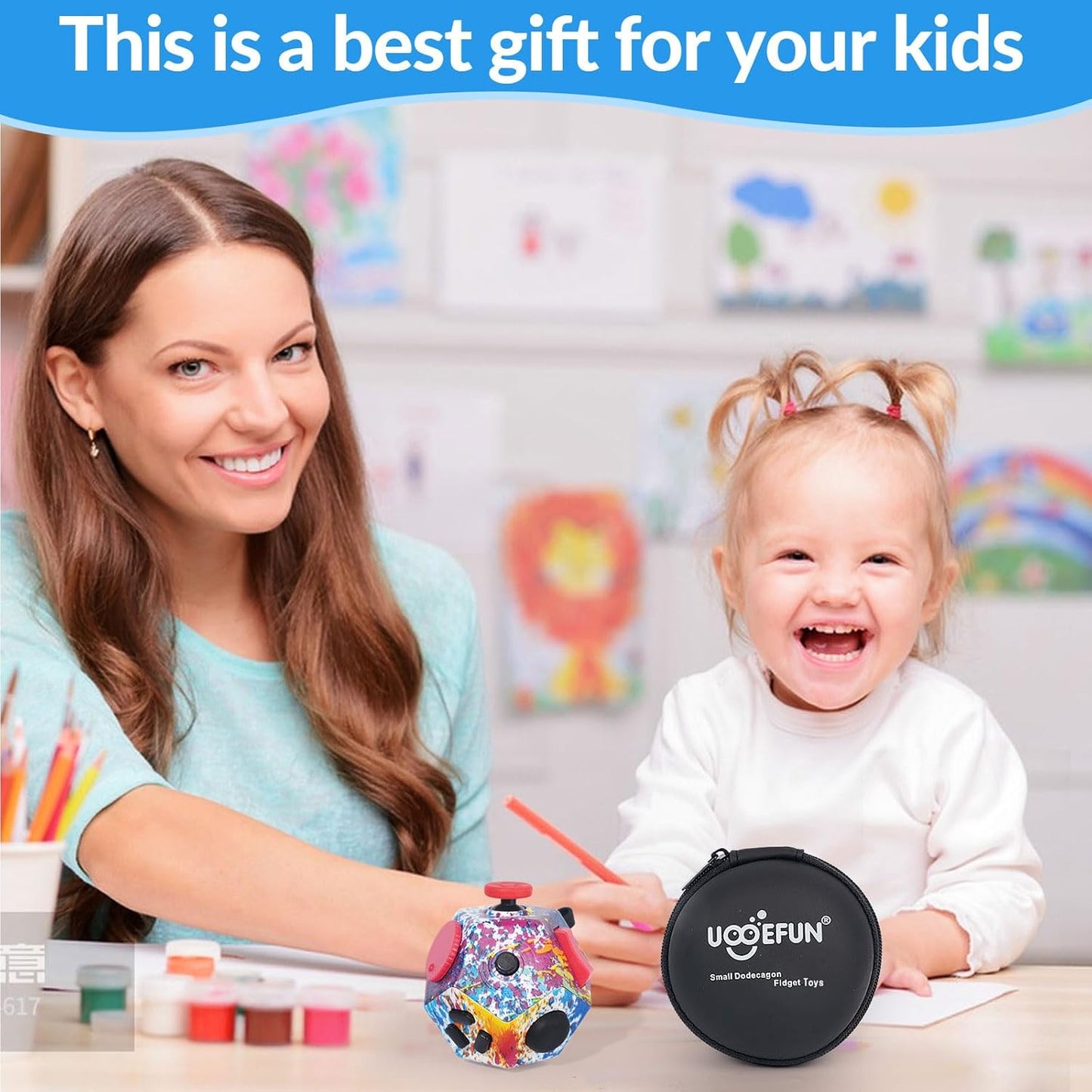 Mini Fidget Toys, Colorful Idea Fidget Dodecagon Toys for Adults and Children Help Relief Stress,Anxiety,ADHD,Autism,Promotes Focus and Relaxing (Colorful Fireworks Patterns)