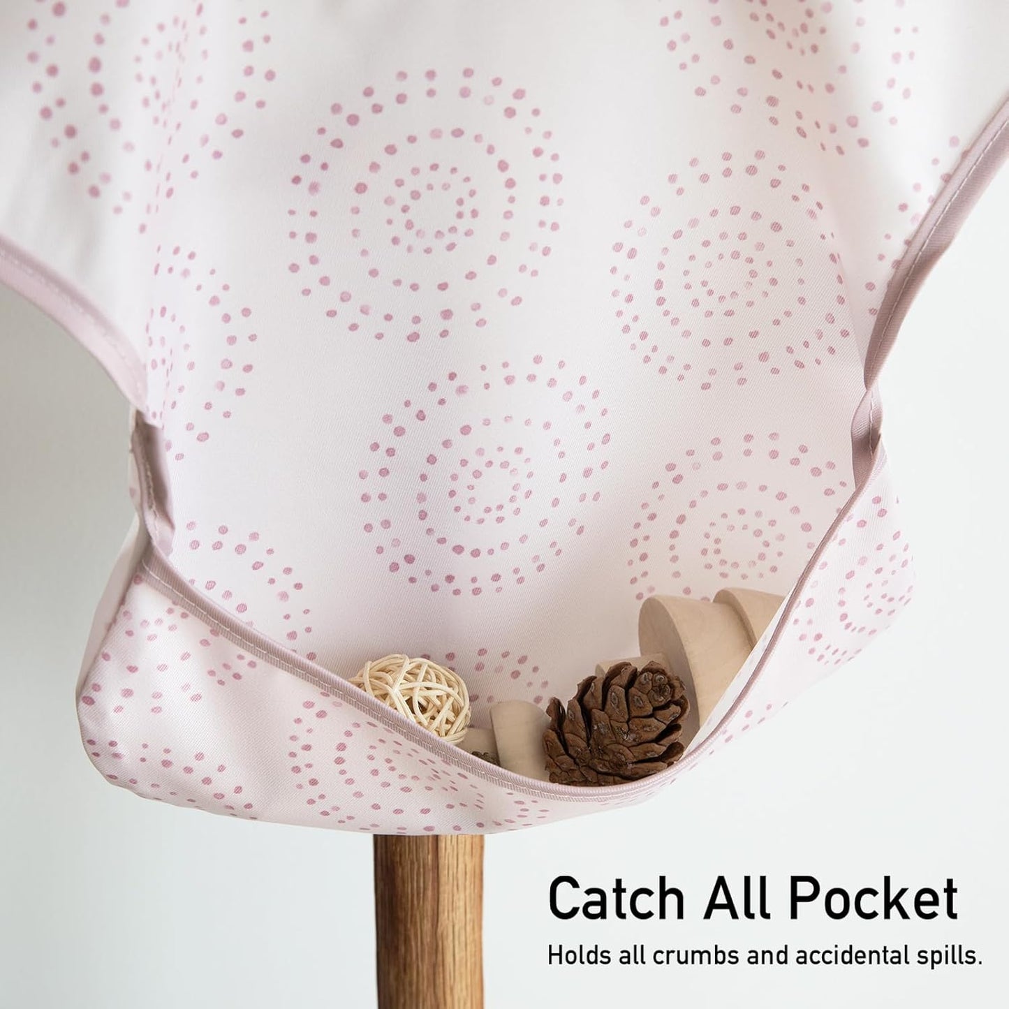 Mess Proof Baby Bib 3 Pack, Waterproof Led Weaning Baby Feeding Bibs with Food Catcher, Travel Feeding Bibs