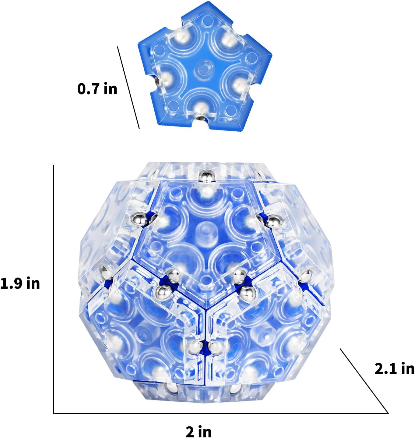 TEMI Fidget Sphere Toys of Fun Executive Desk Toy Puzzles for Adults 14+ Years Old Boys and Girls (blue pentagon-A901-4)