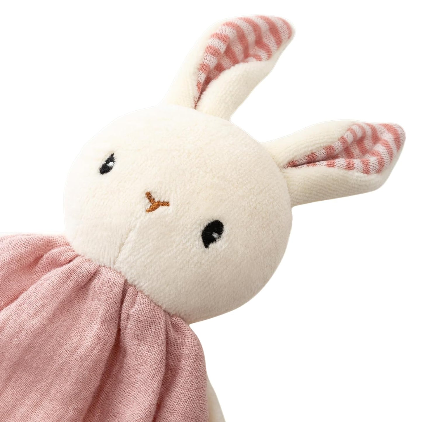 Organic Cotton Stuffed Animal Rattle Baby Toys, Plush Bunny Cuddle Cloth and Hand Grip Ring Rattles Plush Toy Set for Newborns Infant Boys Girls, 2 PCS