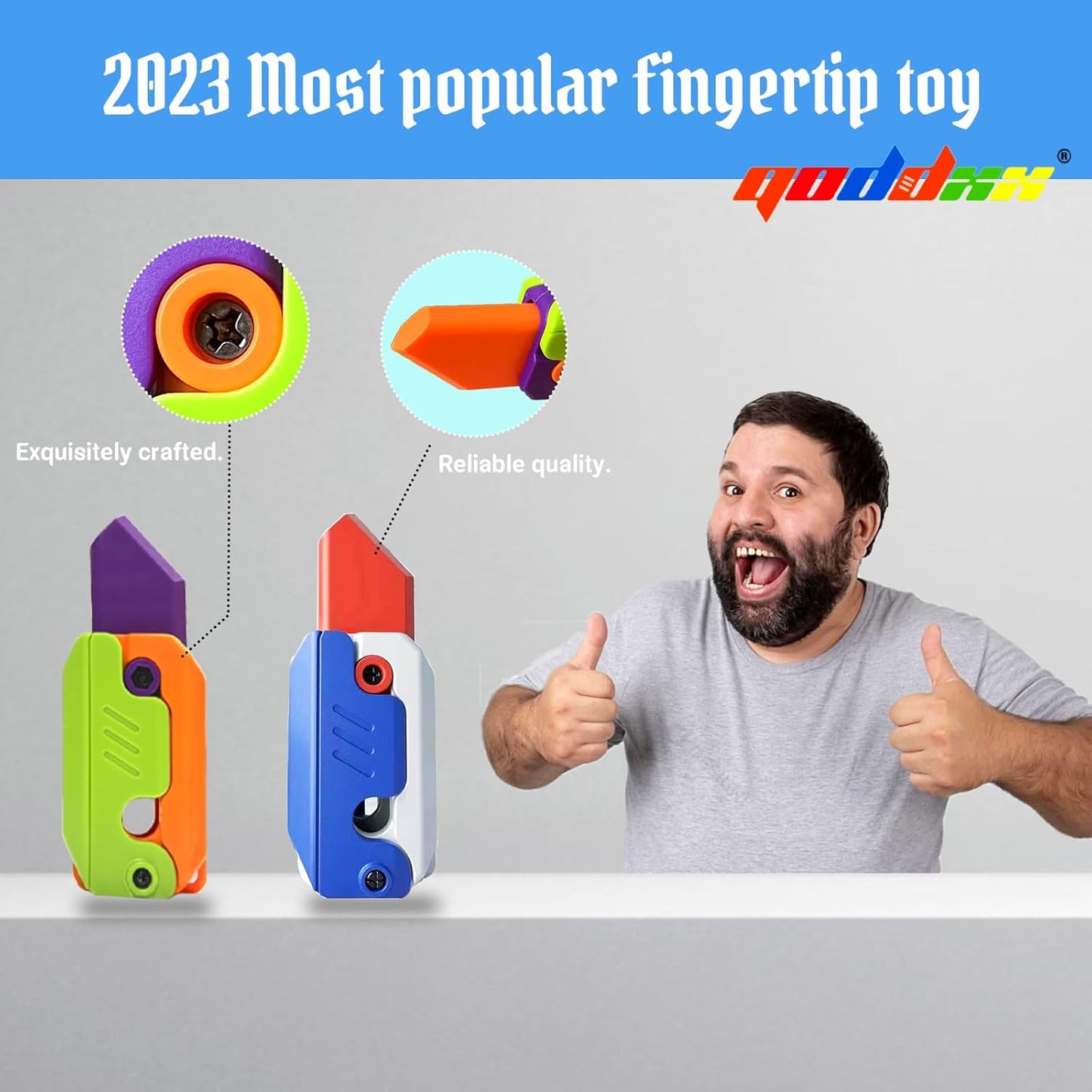 2 Pieces 3D Printing Fidget Knife Toy Carrot Toy Knife for Anxiety Stress Fidget Toys Sensory Toys Anxiety Stress Relief Toy Perfect for ADHD, ADD and Autism Purple and Purplee Knife Toy