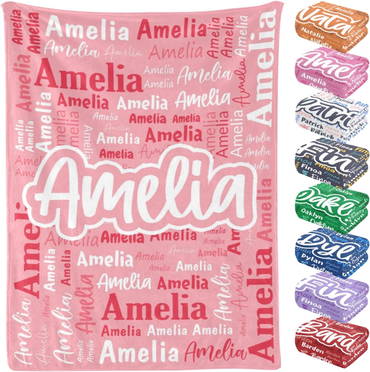 Custom Blanket Personalized Baby Blanket Customized Throw with Name Text for Adult Kid