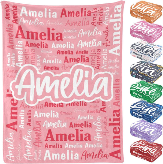 Custom Blanket Personalized Baby Blanket Customized Throw with Name Text for Adult Kid