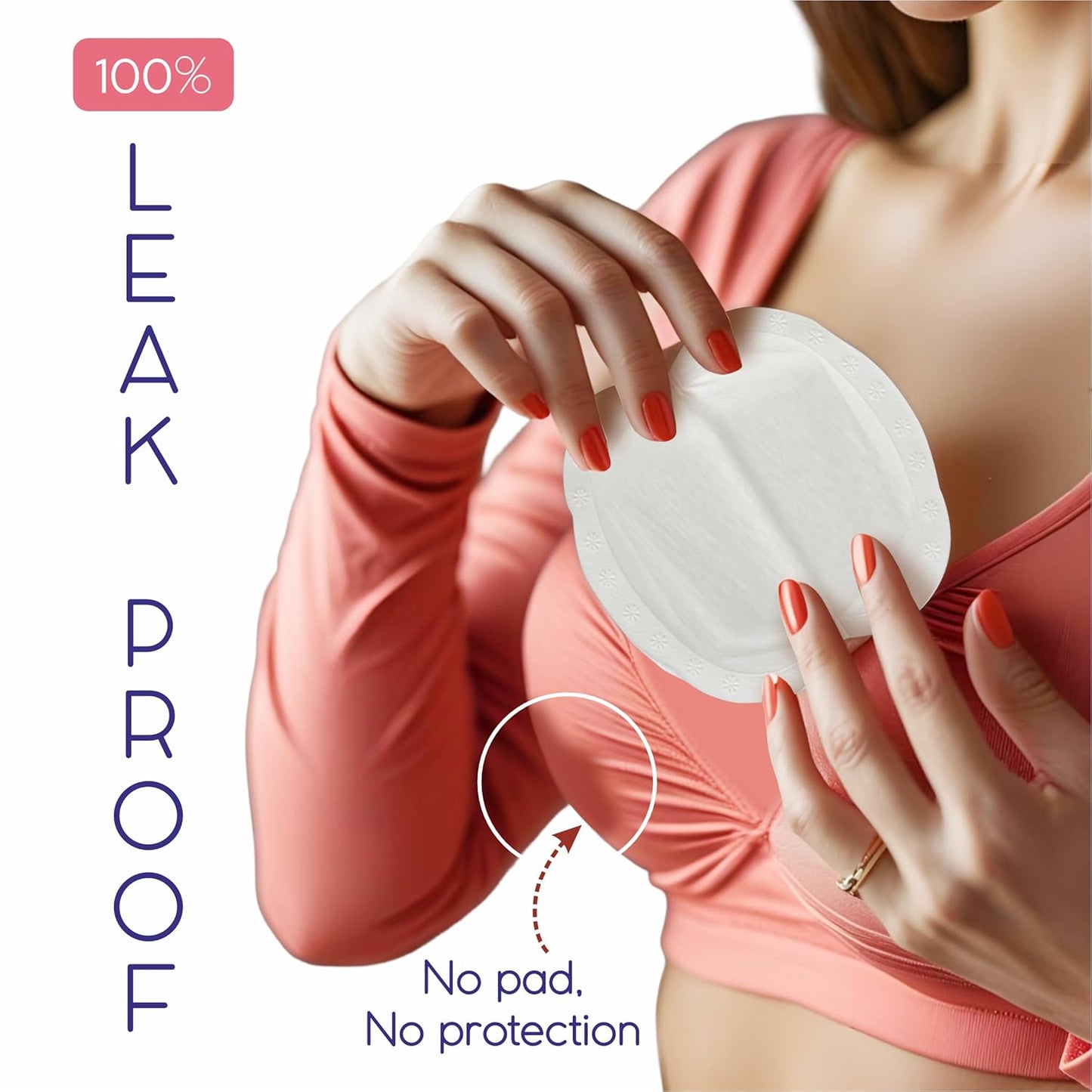 Littloo Ultra Thin Disposable Nursing Breast Pads - 60 PCS| Super Absorbent, Individually Wrapped, Leak-Proof & Soft | Lightweight, Waterproof & Breathable