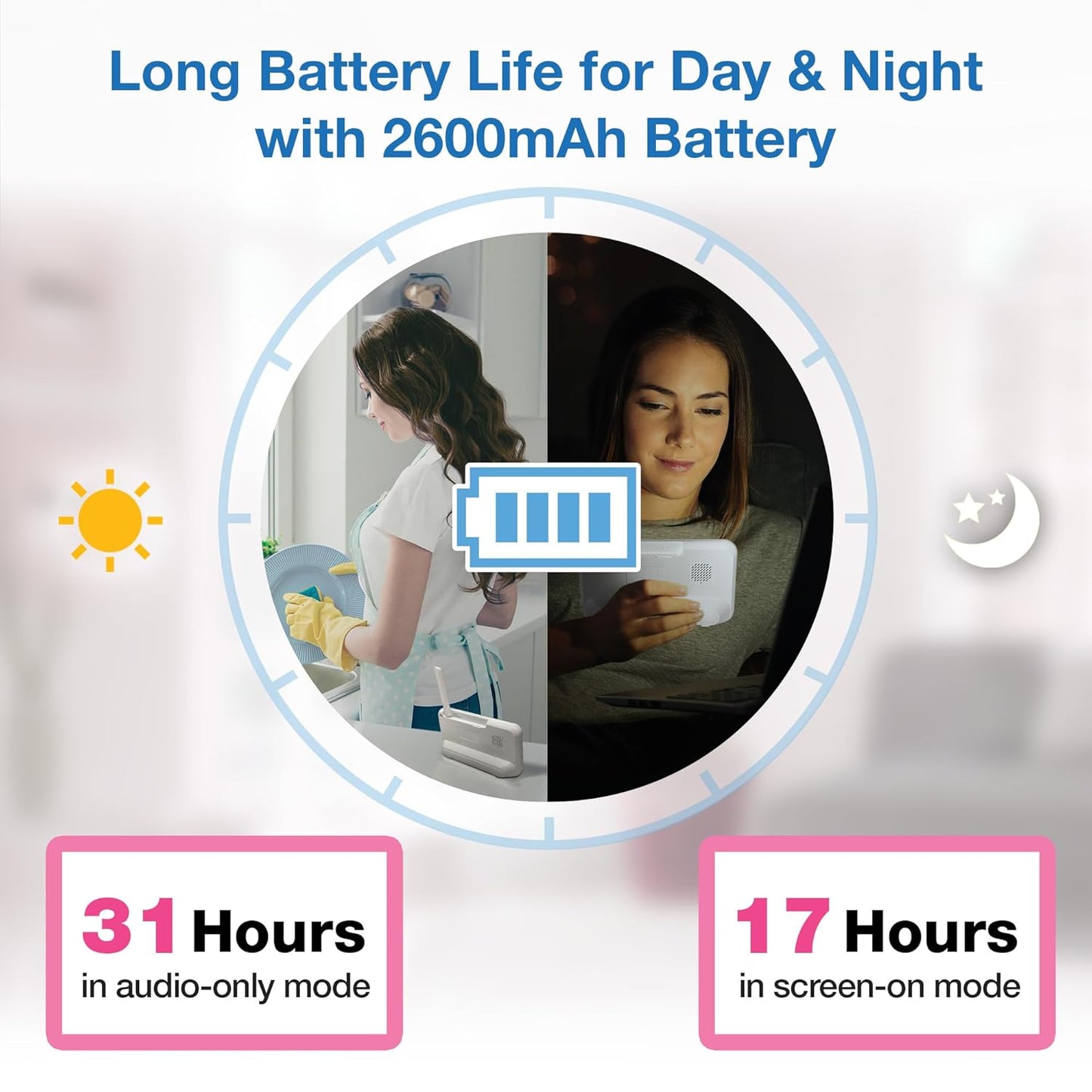 VTech VM924 Remote Pan-Tilt-Zoom Video Baby Monitor, 5" LCD Screen, Up to 17 Hrs Video Streaming, Night Vision, Up to 1000ft Range, Soothing Sounds, 2-Way Talk, Temperature Sensor,Secured Transmission