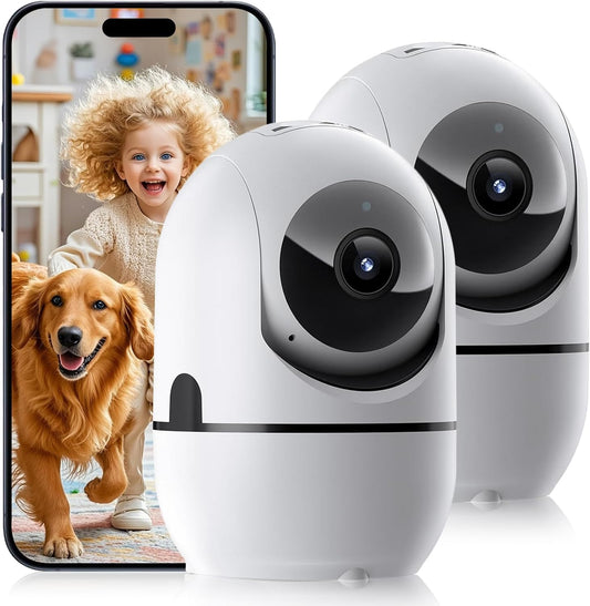 Indoor Security Camera, 5G&2.4G WiFi Security Cameras Indoor for Home Security, Pan/Tilt Baby Monitor/Dog/Pet Camera with Phone App Motion Sensor & Night Vision. TF/CloudStorage (2Pack)