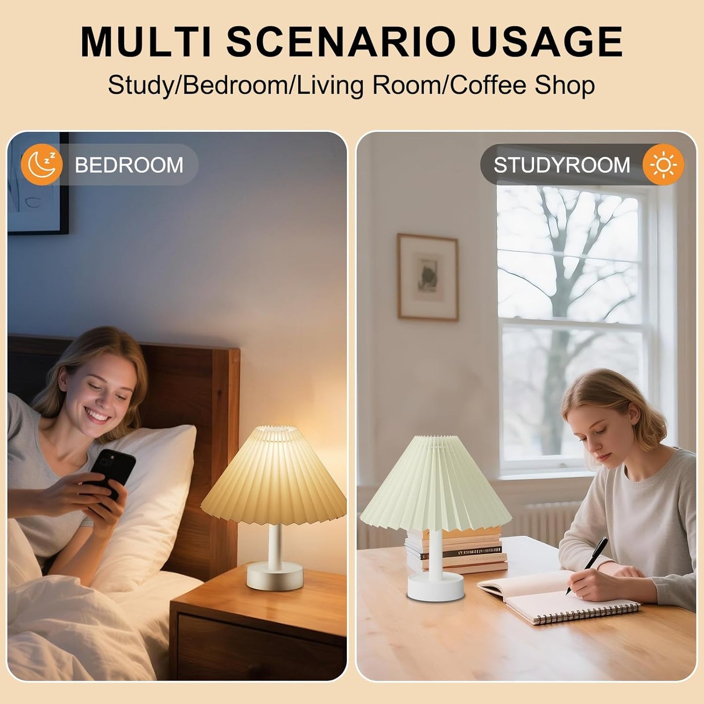 Tremdwoto Bedside Night Light for Kids,3 Colors Modes & Stepless Dimmable Cordless Night Lights,USB Rechargeable Nursery Lamp Nightlight, Cute Bedside Night Light for Bedroom, Kids Room, Dorm