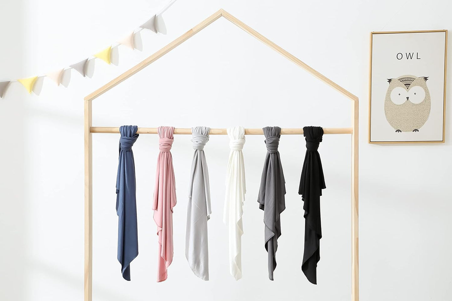 iEvolve Cotton Knitted Baby Swaddle Blanket with Hat Headband Set Newborn Swaddle Wrap Receiving Blankets for Baby Girl Boy 35" x 35"(White)