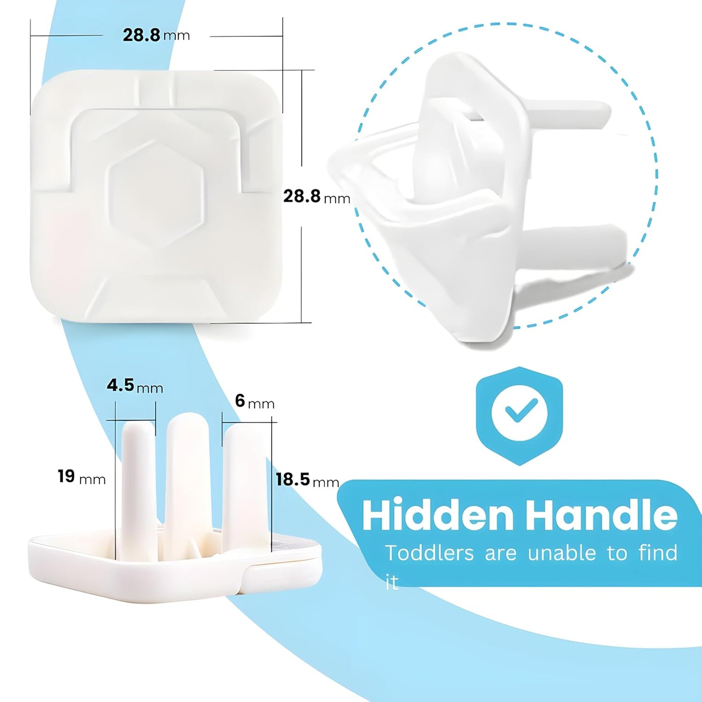 30 Pack Outlet Covers Baby Proofing with Pull Handle- Plug Covers Baby Proofing- White Baby Proof Outlet Covers 3 Prong Child Proof Outlet Cover- Shock Prevent Plug Protectors Baby Proof Plug Covers