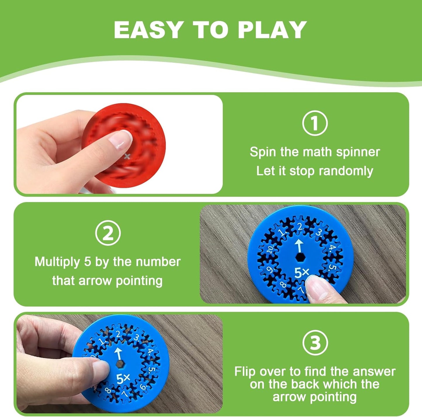 Math Fact Fidget Spinners, Math Facts Fidget Spinners, This is for All The Stimmers - Fidgeters Who are Learning Math, Division and Multiplication on One Fidget (Add Or Subtract 9pcs)