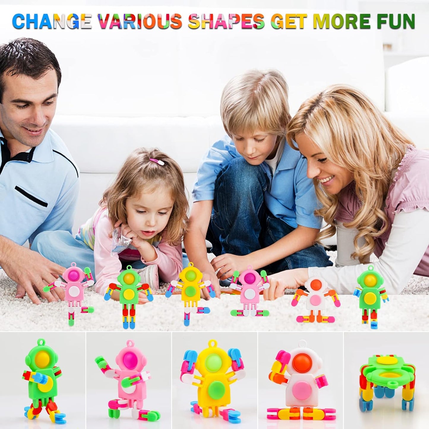 24 Pack Pop Fidget Spinners Bulk, Deformable Astronaut Key Chain Fidget Toys Bulk, Stocking Stuffers Birthday Gifts Party Favors for Kids, Student Gifts Classroom Prizes