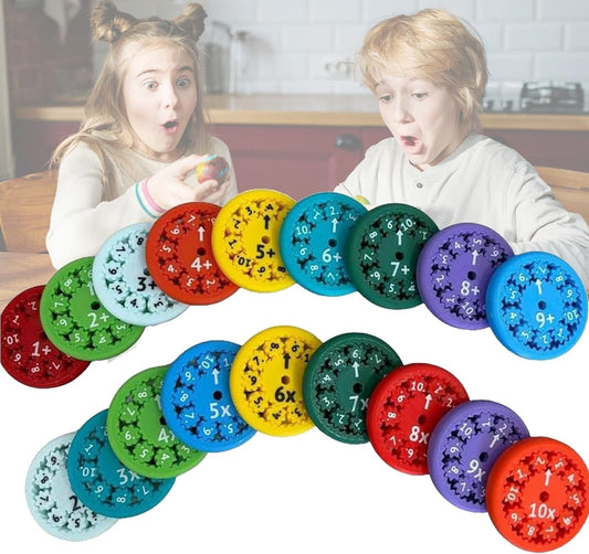 18 Pcs Math Fidget Toy Multiplication, Math Fidget Toy, Math Spinners, This is for All The Stimmers - Fidgeters Who are Learning Math on One Fidget(Multiply or Divid and Add or Subtract)