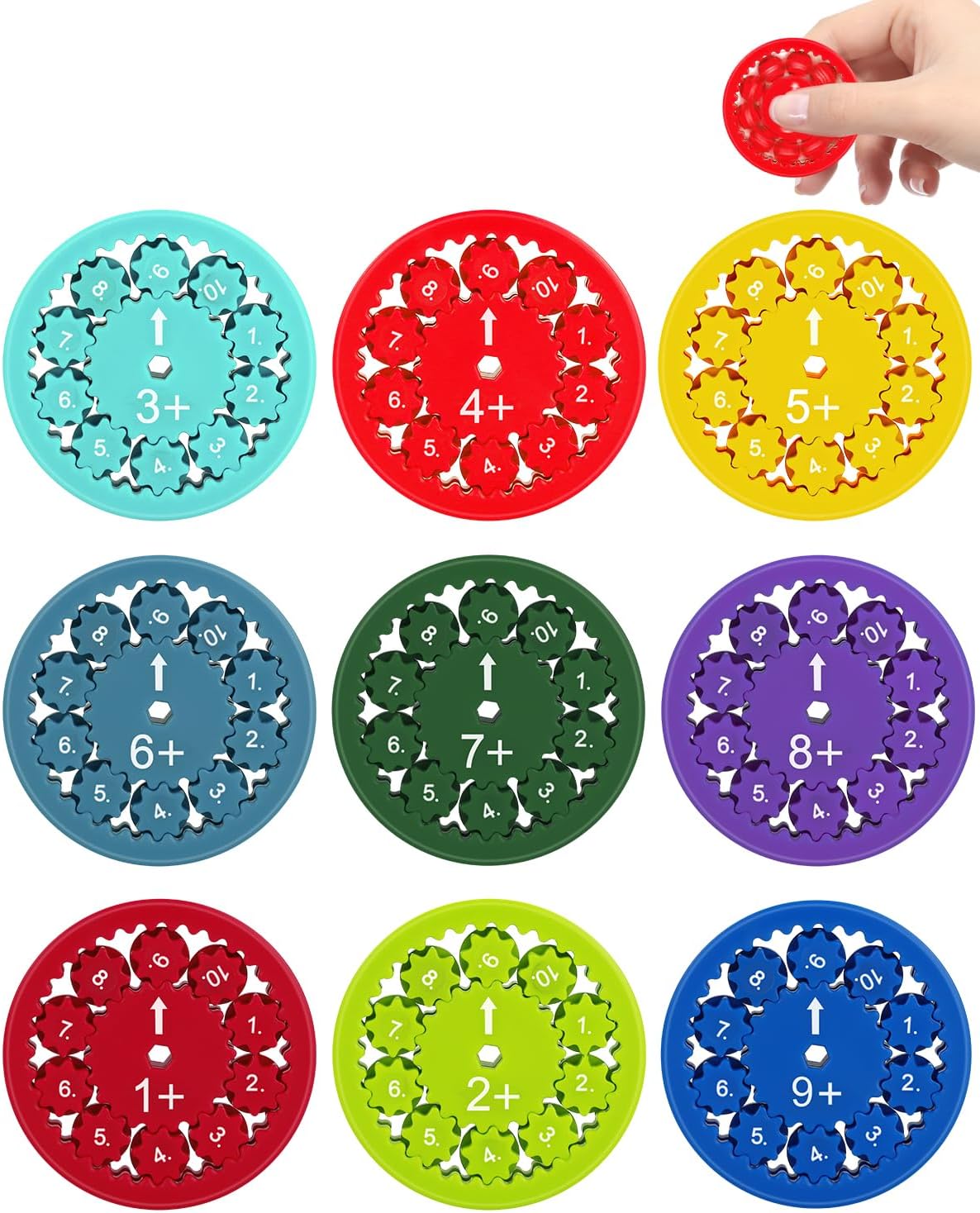 Math Fidget Spinners, Math Fact Fidget Spinners, Fun Early Education Math Fidget Spinner Game, Fidget Learning Game Toy (Multiplication and Division)