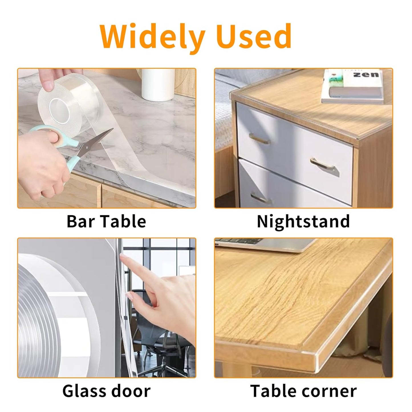 Edge Protector Strip for Furniture,Table Corner Protectors,0.8in x 9.84Ft,3 Rolls,Cabinet Bumpers,Clear Soft Corner Guards,Wall Corner Protector,Safe for Proof