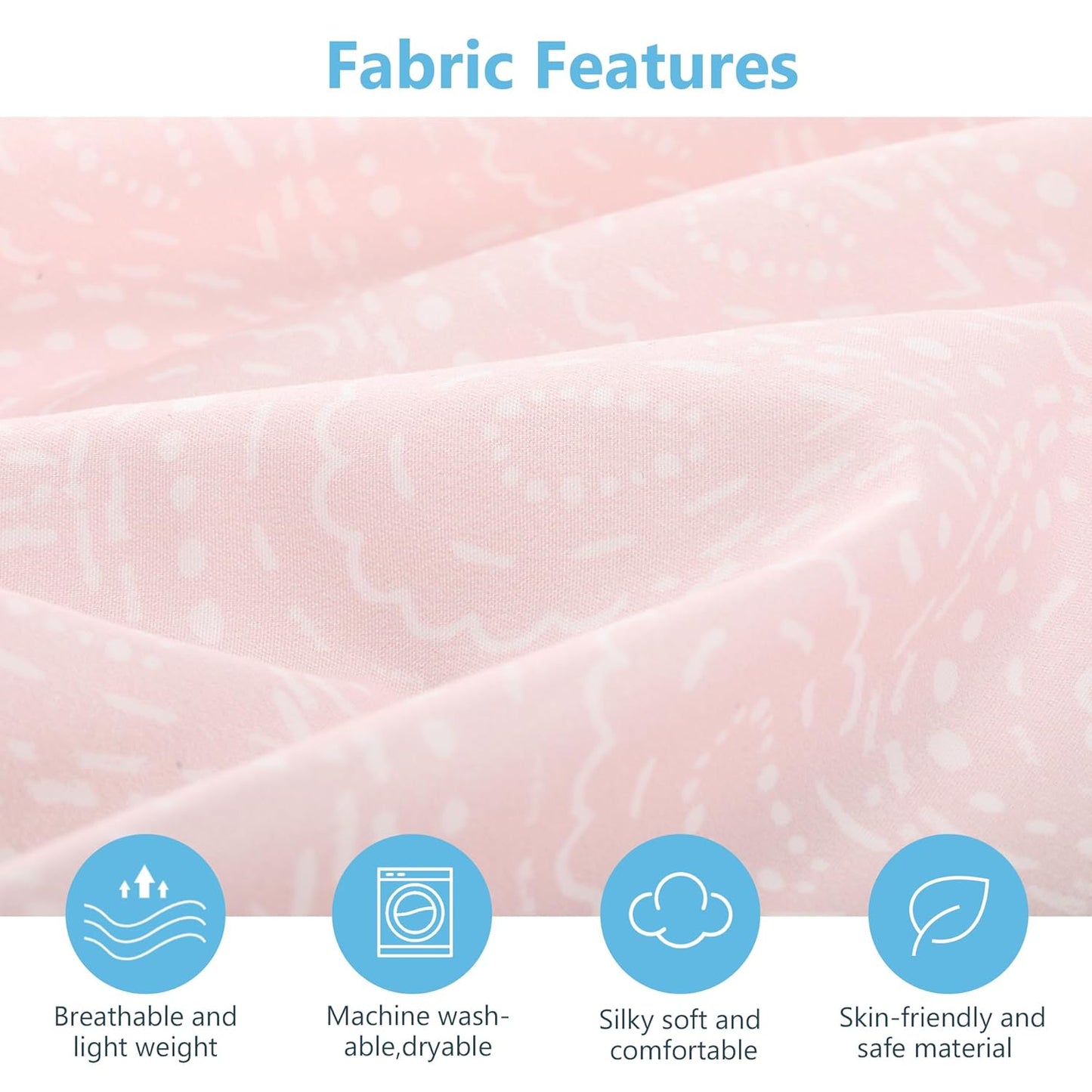 TILLYOU Baby Crib Sheets for Boys Girls, Super Soft Toddler Bed Sheets, 2 Pack Sheets for Standard Crib Mattress 28x52in, Lucky Pony Peace Dove and Big Pink Flower