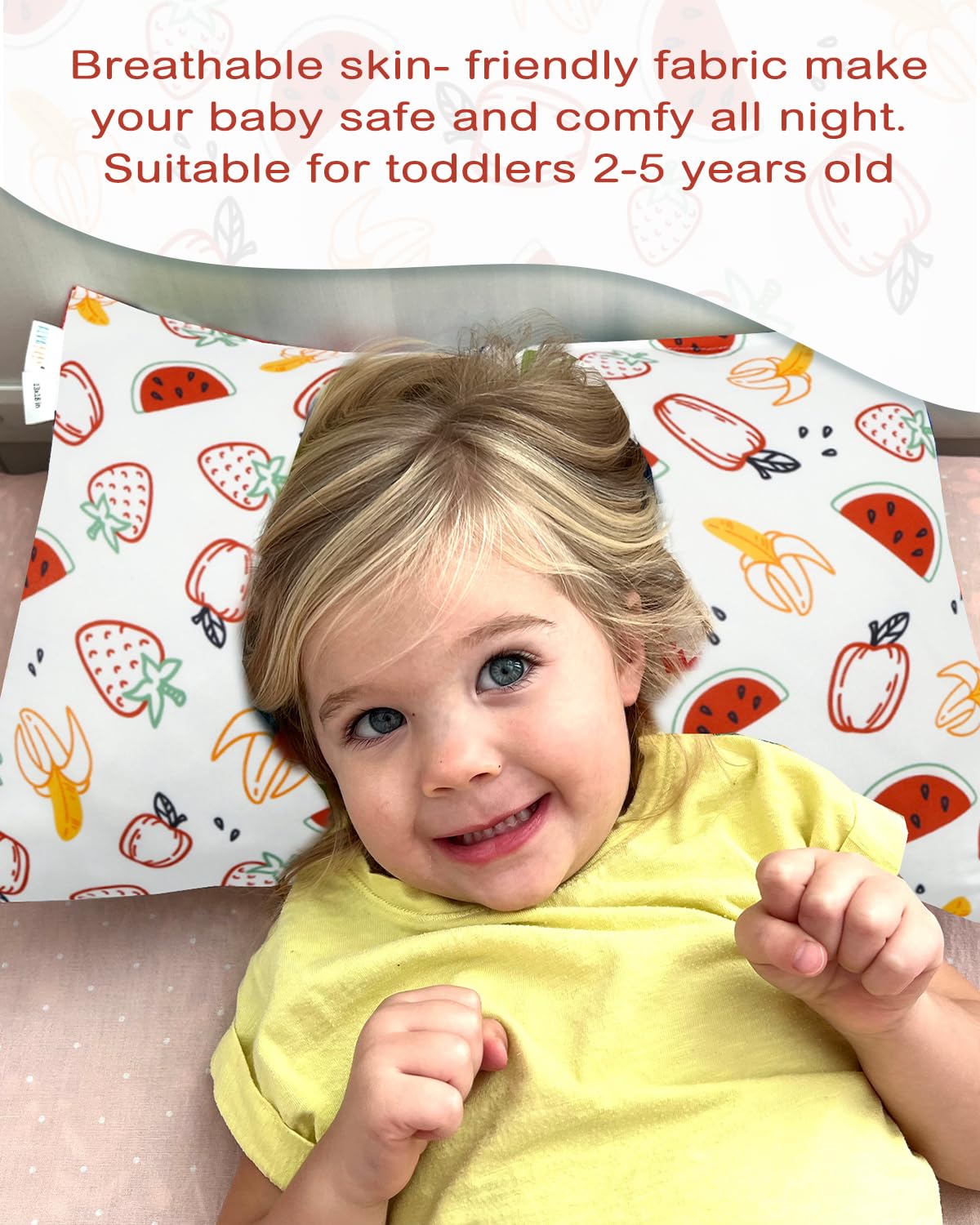 ALVABABY Toddler Pillowcases Stretchy Soft Kids Pillow Cover 2 Pack Fit 13"x 18" or 12"x16" Envelope for Girl Boy Sleepy Travel 2TPE29A