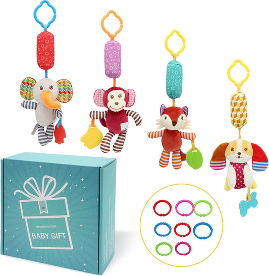 BLOOBLOOMAX Sock rattles for Babies 0-24 Months Baby Animal Foot Finder Educational Toys