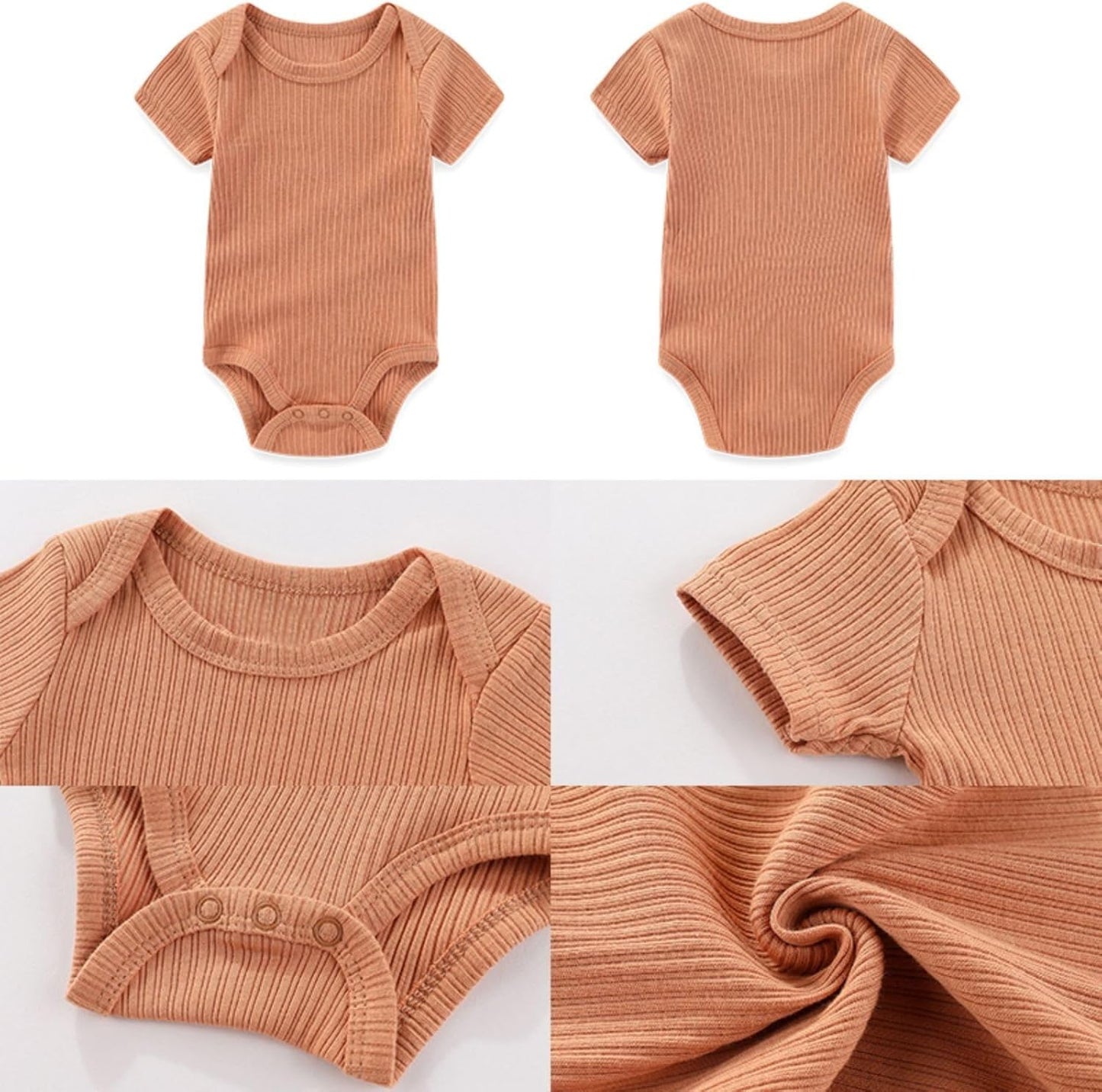 Four Seasons Baby Boy Girl Bodysuits 5-Pack Cotton Comfort Short Sleeve Baby Clothes Soft Infant Outfits