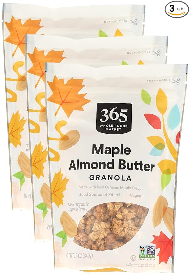 365 by Whole Foods Market, Granola Maple And Almond Butter Bag, 12 Ounce (Pack of 3)