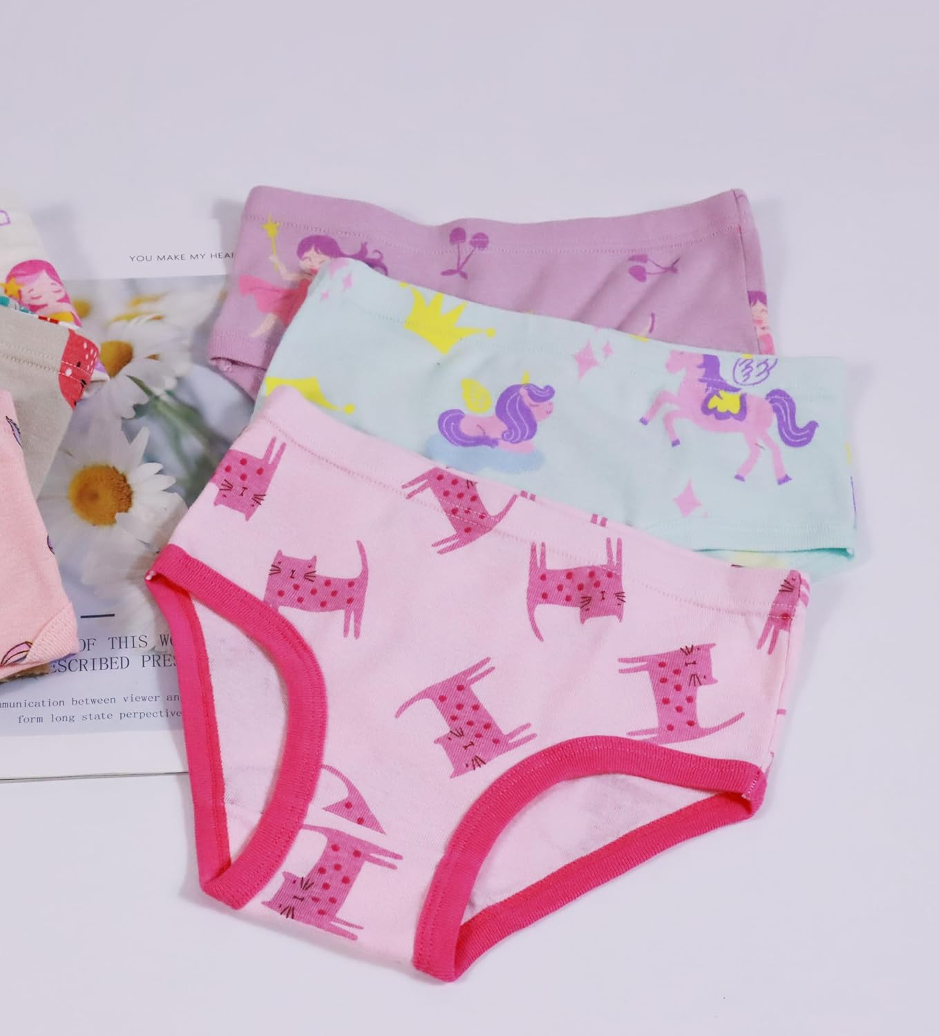 Hahan Girls Soft Panties Toddler Girls Cotton Underwear Kids Briefs