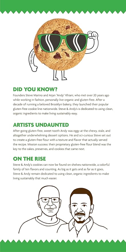 Steve & Andy’s Thin & Crispy Scrumptious Chocolate Chip Cookies – Organic, Gluten Free, Non-Gmo, Nut Free, Wheat Free, Soy Free - 6 Boxes, 33 Oz (60 Cookies)