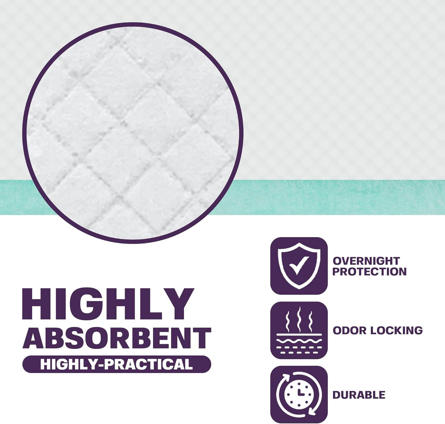 Disposable Bed Pads for Adults 17 x 24 (100 Count) - Super Absorbent and Waterproof - Incontinence Bed Pads, Chuck Pads, Chux Pads, Changing Pads for Baby, Pee Pads for Kids