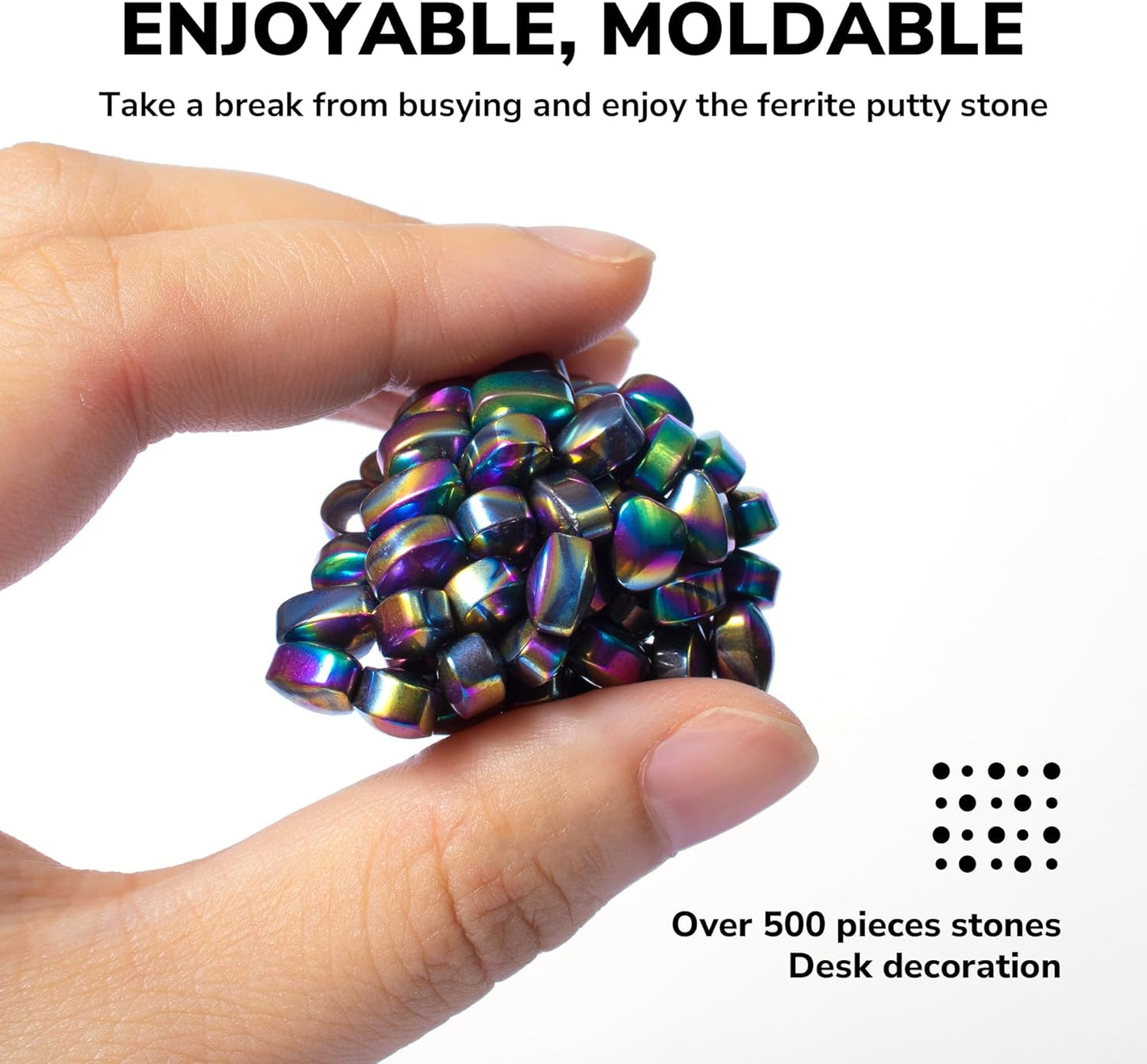 Over 500 Colorful Weak Magnetic Ferrite Putty Stones Desk Fidget Toys for Adults.