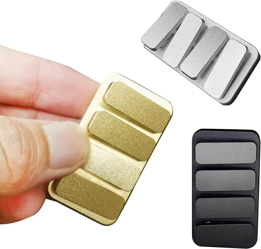 Premium Magnetic Metal Fidget Slider - EDC Haptic Clicker Stress Relief Toy for Adults, Anxiety & ADHD Relief, Pocket-Sized, Durable, Quiet Control, for Men & Women.(Gloden)