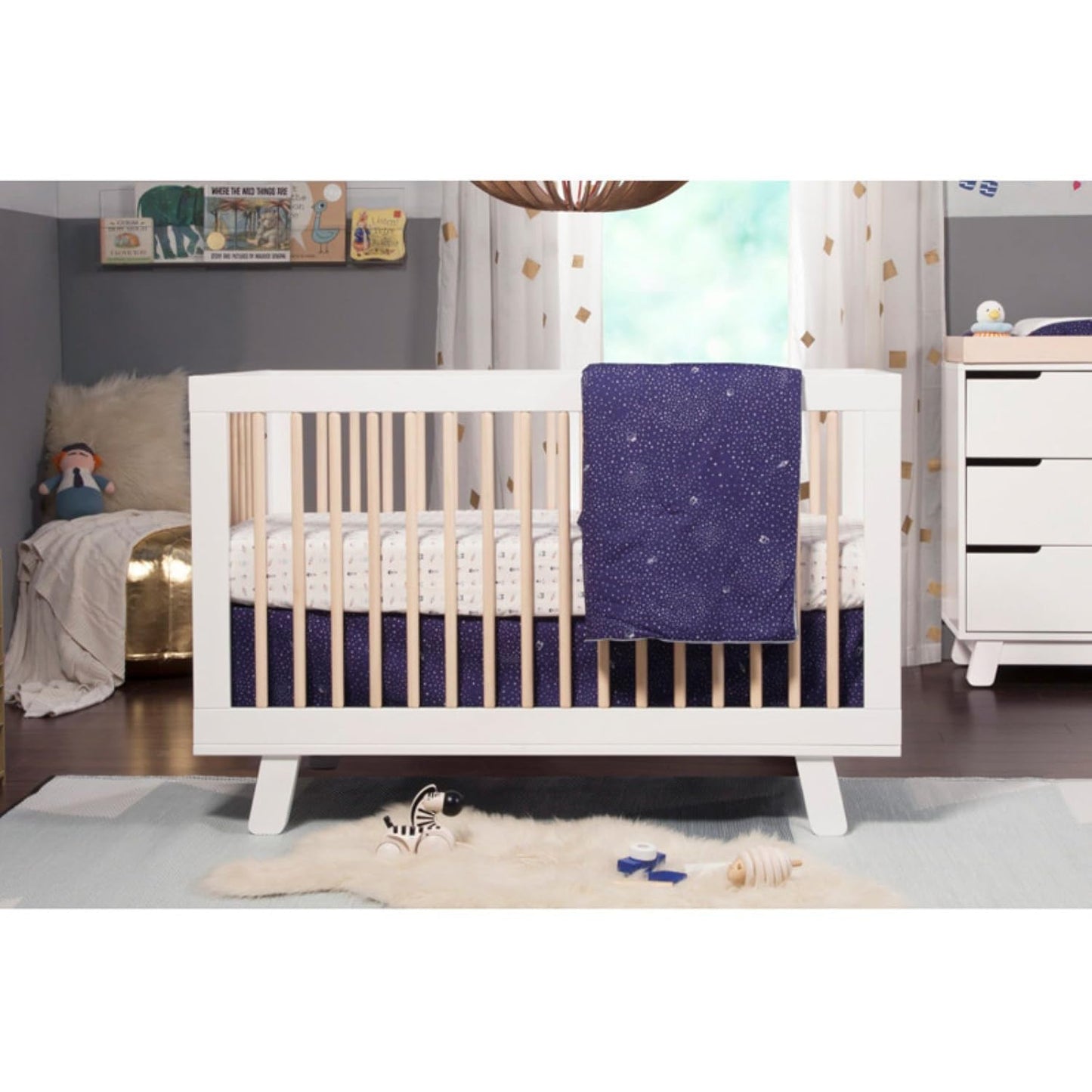 Babyletto Hudson 3-in-1 Convertible Baby Crib - GREENGUARD Gold Certified - Convertible Crib to Toddler Bed and Daybed - Baby Bed with 4 Adjustable Heights - Wooden Crib - Washed Natural