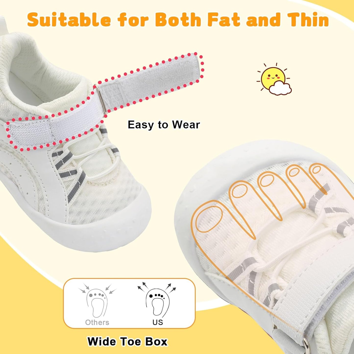 FEETCITY Wide Baby Shoes Boys Girls Baby Barefoot Shoes Breathable Infant Walking Shoe Crib Sock Shoe Toddler Sneakers Flexible