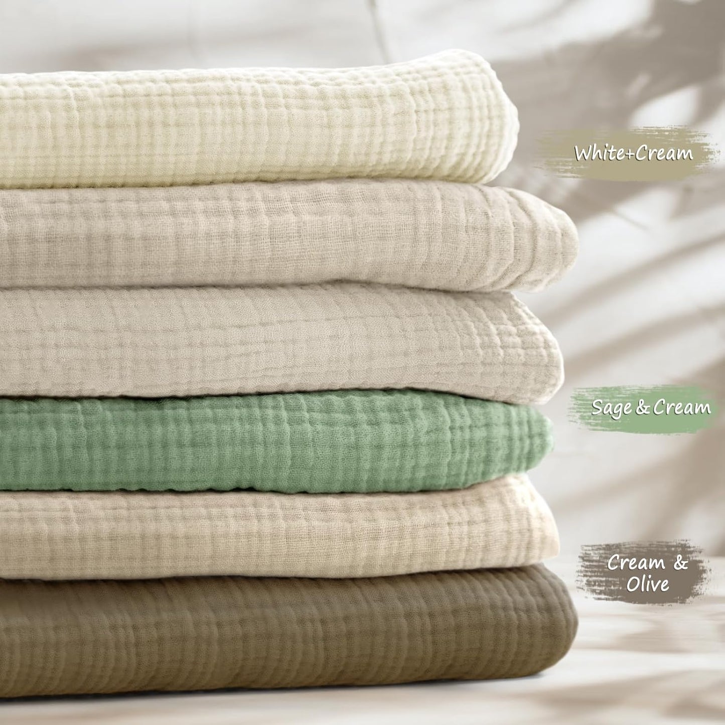 lulumoon Baby Muslin Crib Sheets - Toddler Cotton Fitted Crib Sheets Neutral for Boys and Girls 2Pack