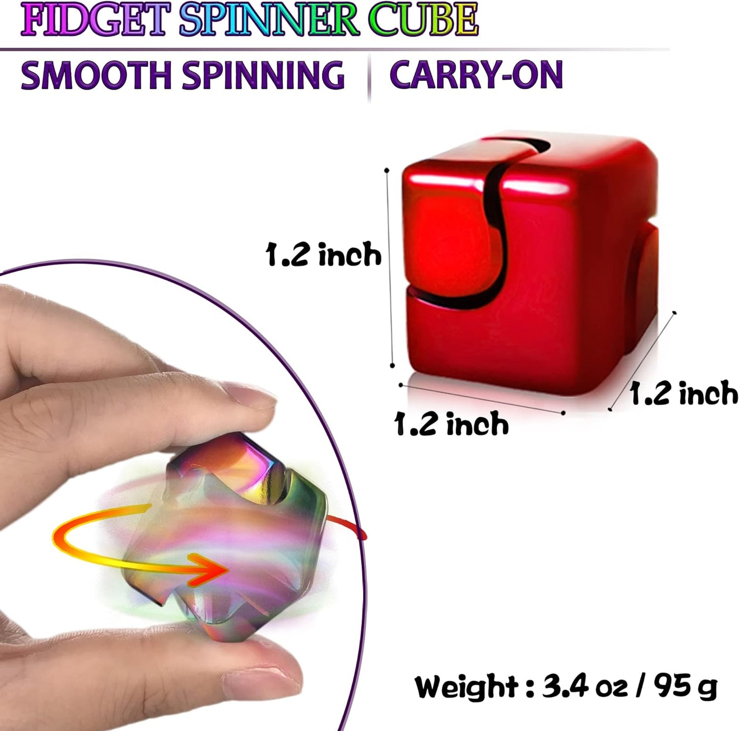 Fidget Spinner Toys Cube Adults, Easter Basket Stuffers for Teens Metal EDC Cool Desk Gadgets Office Toys Small Anxiety Figette Sensory Toy, ADHD Tool Fingears Figet Stress Valentine Gift for Boys