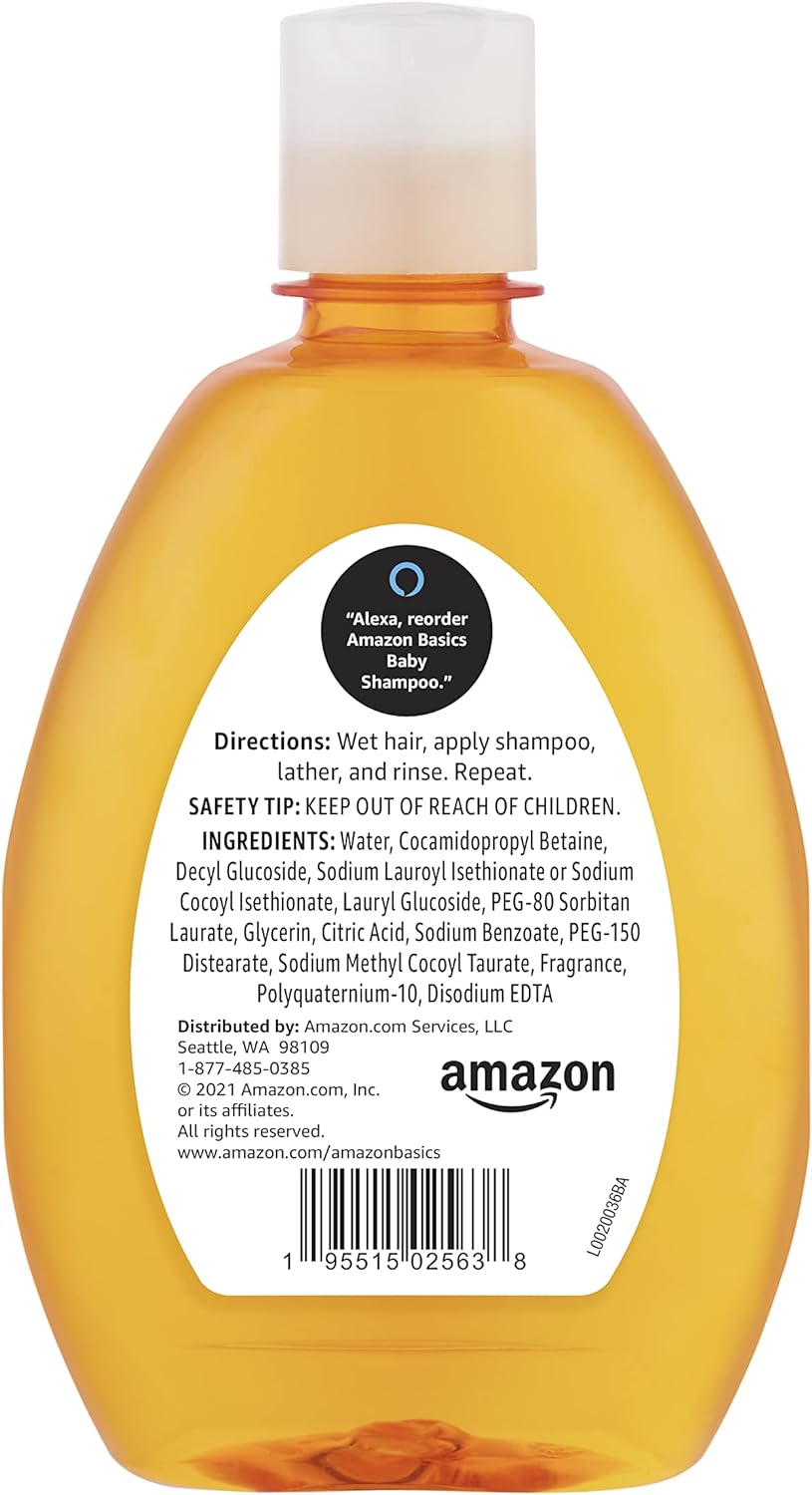 Amazon Basics Tear-Free Baby Shampoo, 13.6 Fluid Ounce, 4-Pack (Previously Solimo)