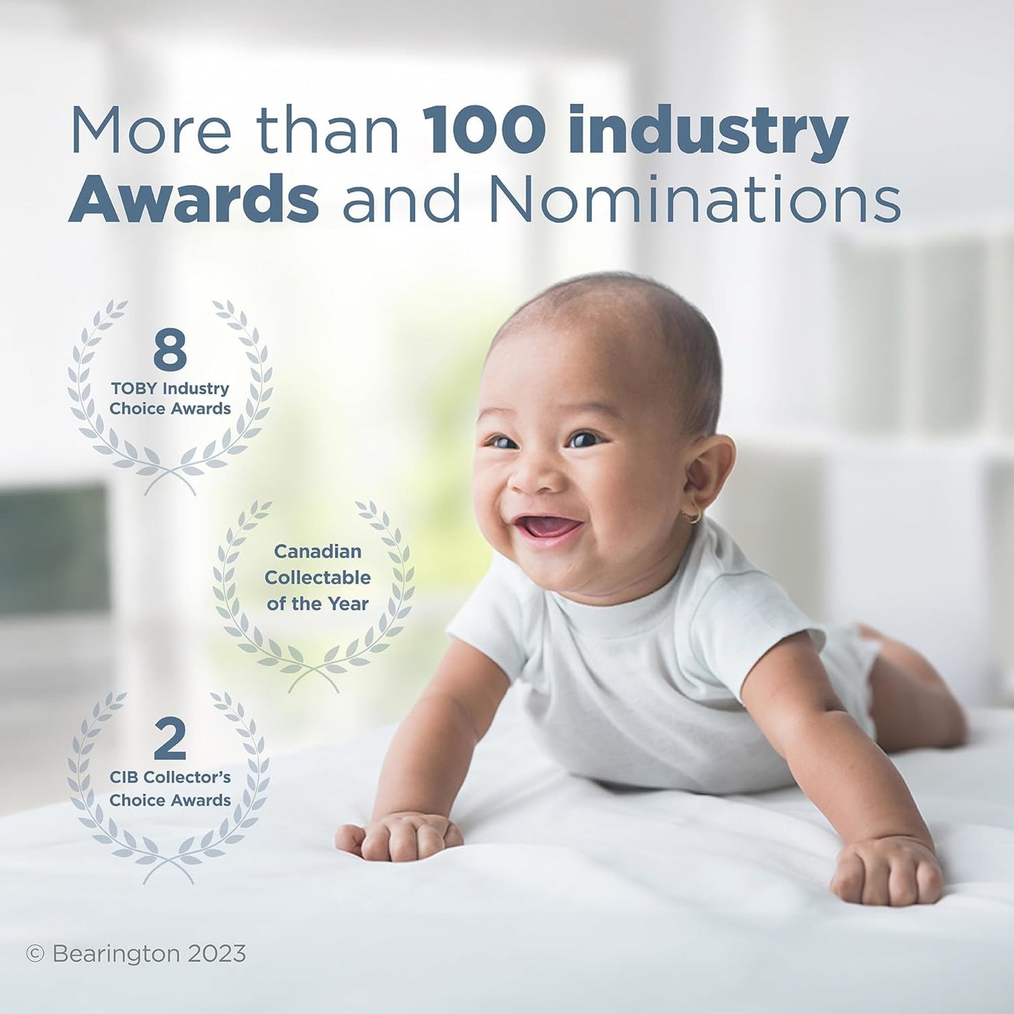 Bearington Collection Baby Lil’ Willow, 5.5 Inch Fawn Plush Stuffed Animal, Soft Baby Rattles and Plush Rings - Newborn Toys