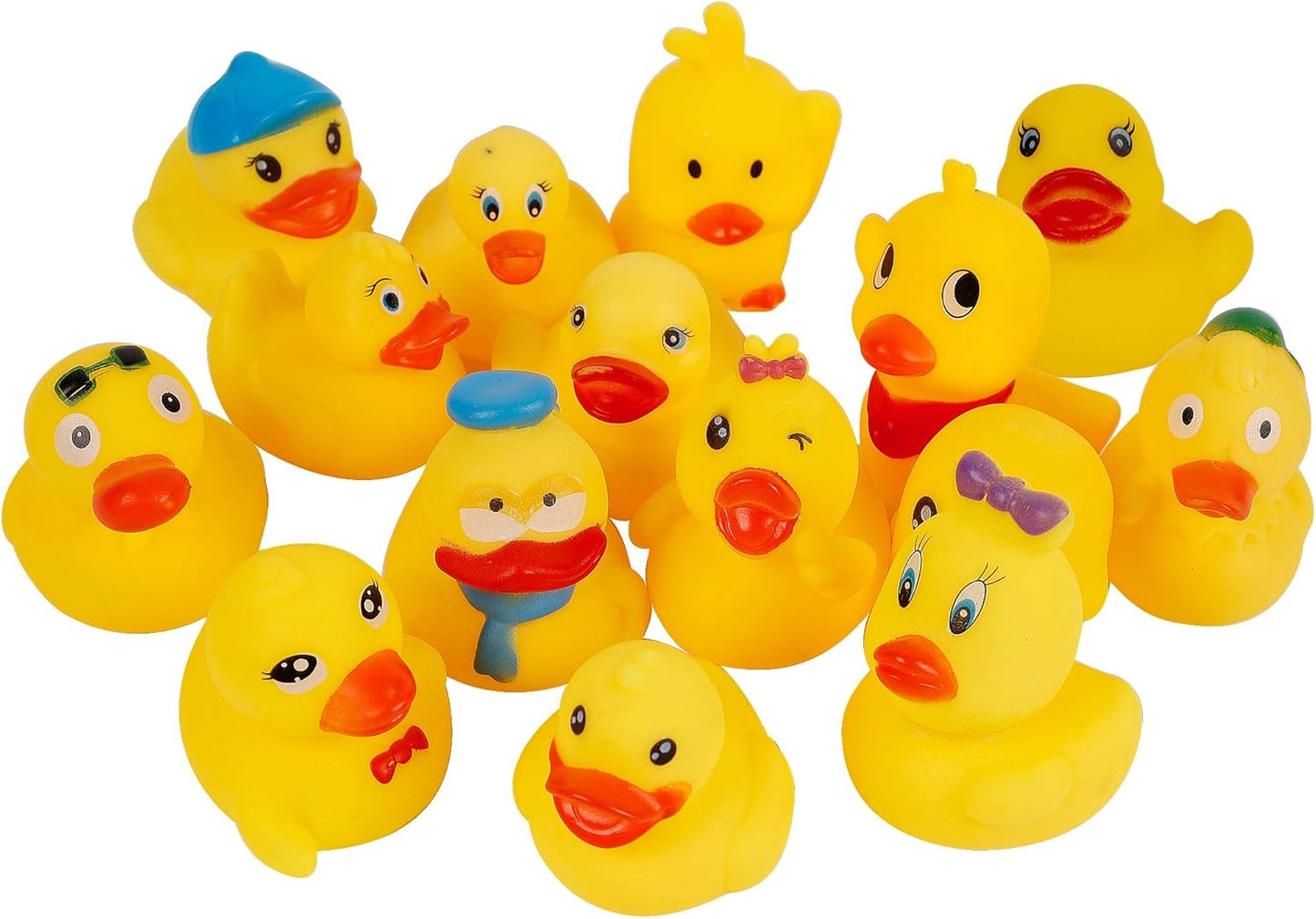 Set of 15 Duck Bath Toy Rubber Duckies, 2 Inches Bathtub Duck Set Squeak Rubber Floating Duck Baby Shower Bath Tub Pool Toys