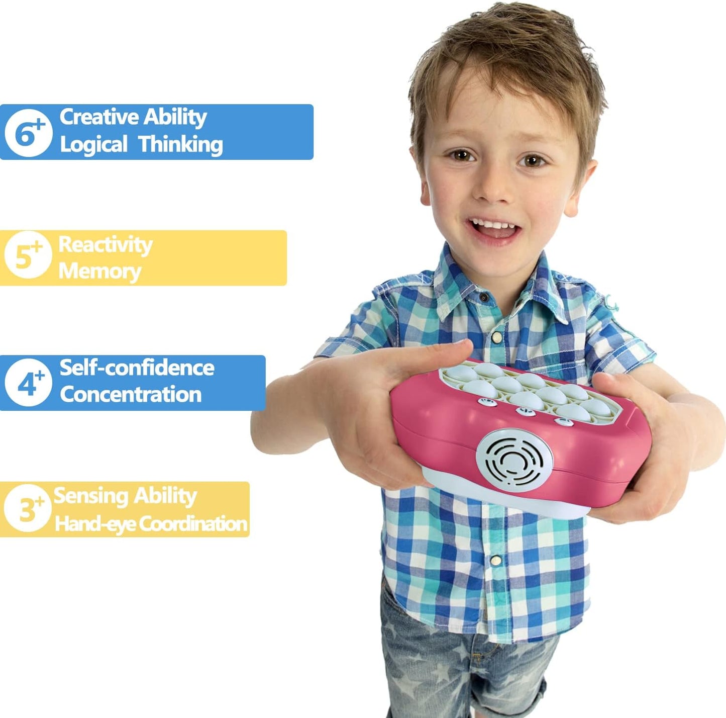 Pop The Target! Handheld Speed Pushing Game Machine: A Fun Multiplayer Game for Family. Fidget Game Toy for 6 7 8 9 10 11 12 Years Old Pink