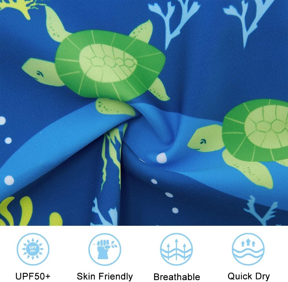 Funnycokid Baby Swimsuit Boy Toddler Bathing Suit Rash Guard UPF 50+ Swimwear 6 Months-4T