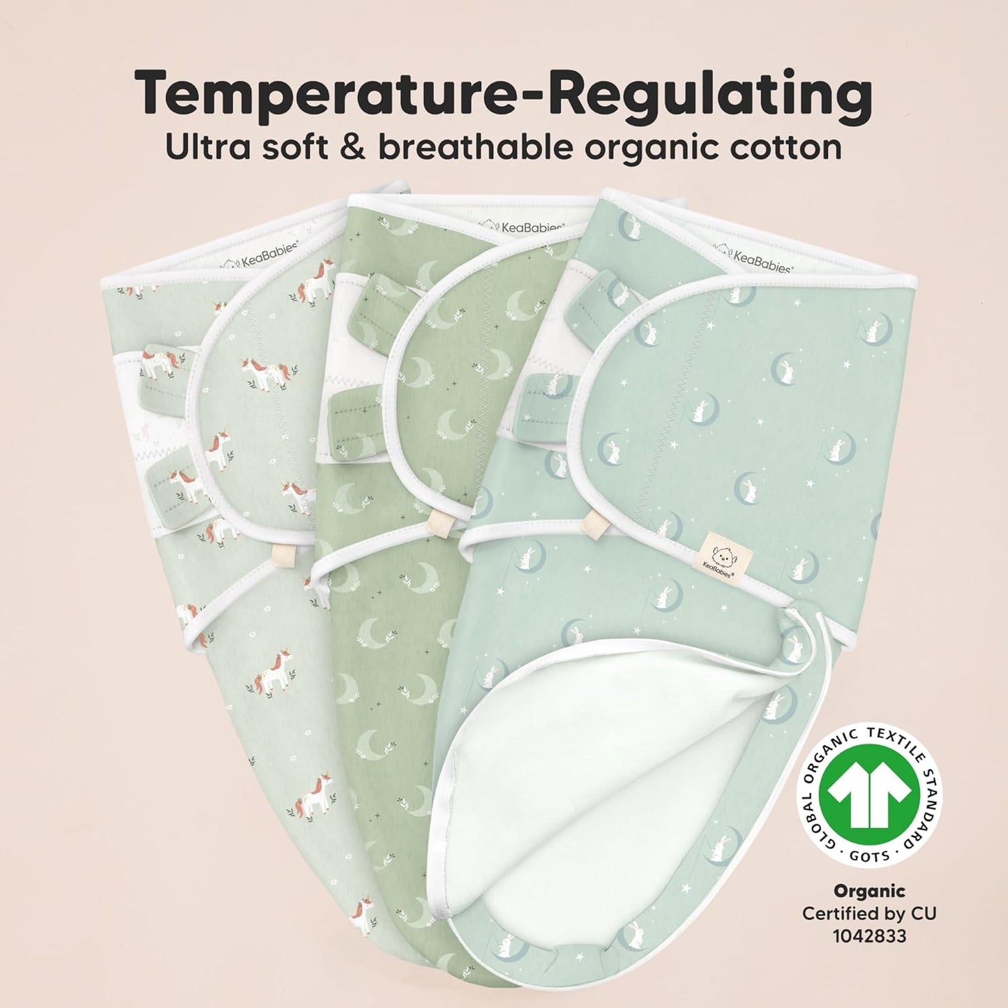 Baby Swaddle Sleep Sacks with Zipper - 3-Pack Swaddles for Newborns 0-3 Months, Infant, Baby Girls, Boys, Soft & Durable Newborn Sleep Sack, Easy Diaper Change Swaddling Blanket (Lunaris)