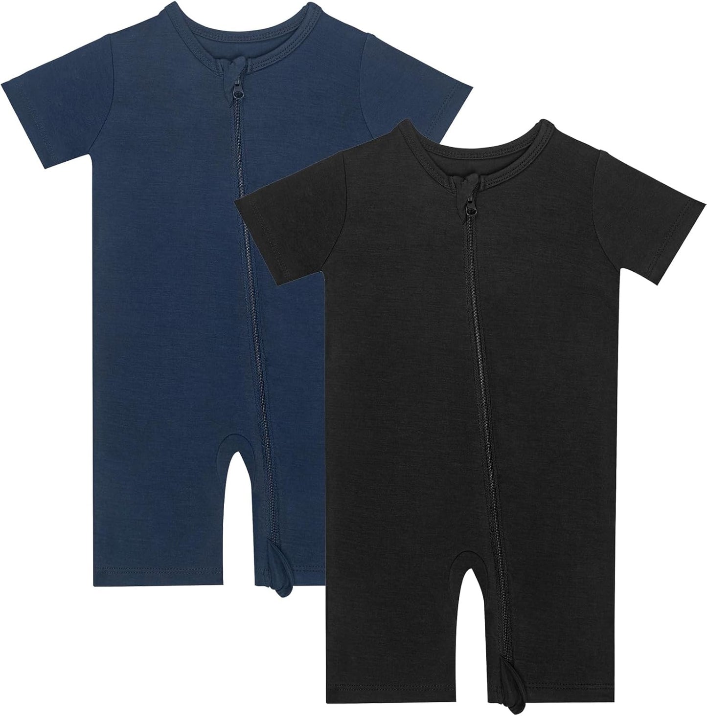 GUISBY Rayon made from bamboo Baby Pajamas Short Sleeve Footless Rompers 2 Way Zipper Sleeper for Baby