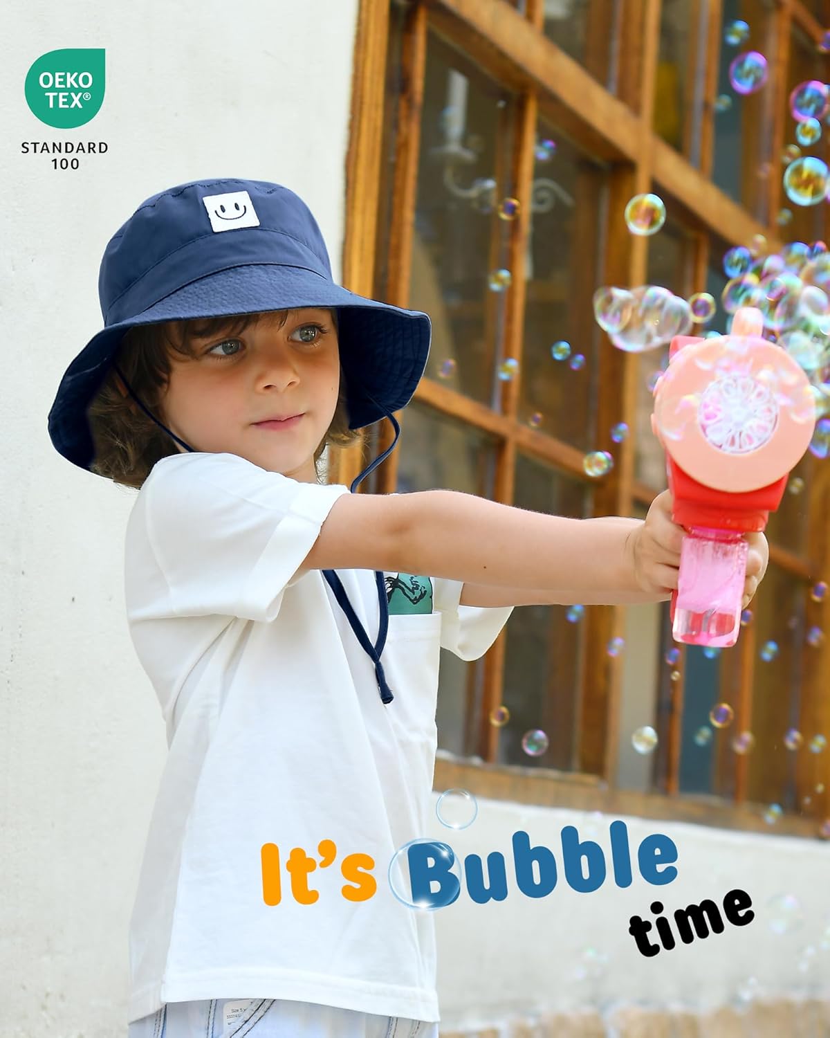 FURTALK Baby Sun Hat Smile Face Toddler Boys Girls Bucket Hat 0-5 Years Kids UPF 50+ Sun Protection Summer Hats