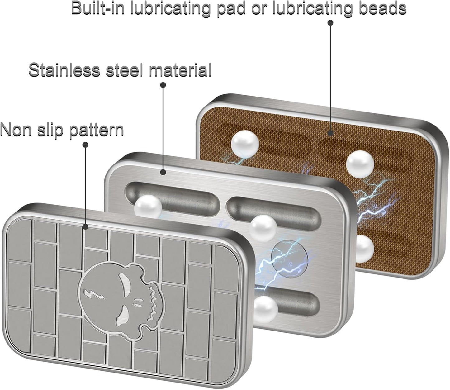 ATESSON Magnetic Fidget Slider,Metal Push Card Stress Relief Toy,Office Desk Adult Fidget Toys,Magnetic Fidget Toy for Autism ADHD Special Needs