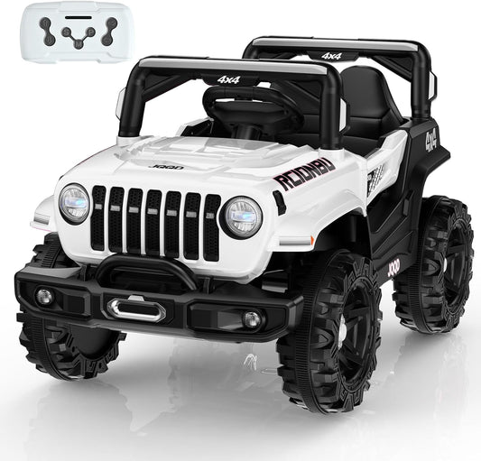 SEALIGHT 12V Kids Ride On Car Truck w/Parent Remote Control, Electric Car for Kids Children Ride On Toy Toddler with Double Doors/Safety Belt/LED Lights/Music Player/Bluetooth