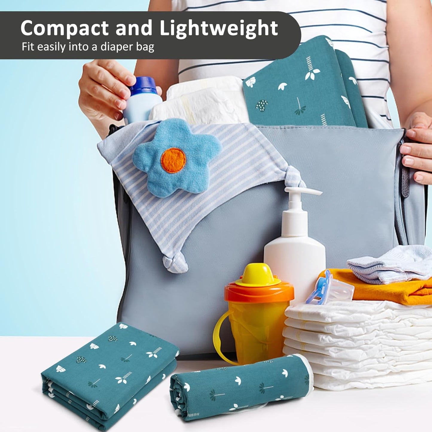 Baby Diaper Changing Pad, 21 5/8" x 31.5" Waterproof Changing Pad Liners - Reusable Soft and Absorbent Portable Changing Mat(Tree1PCS)