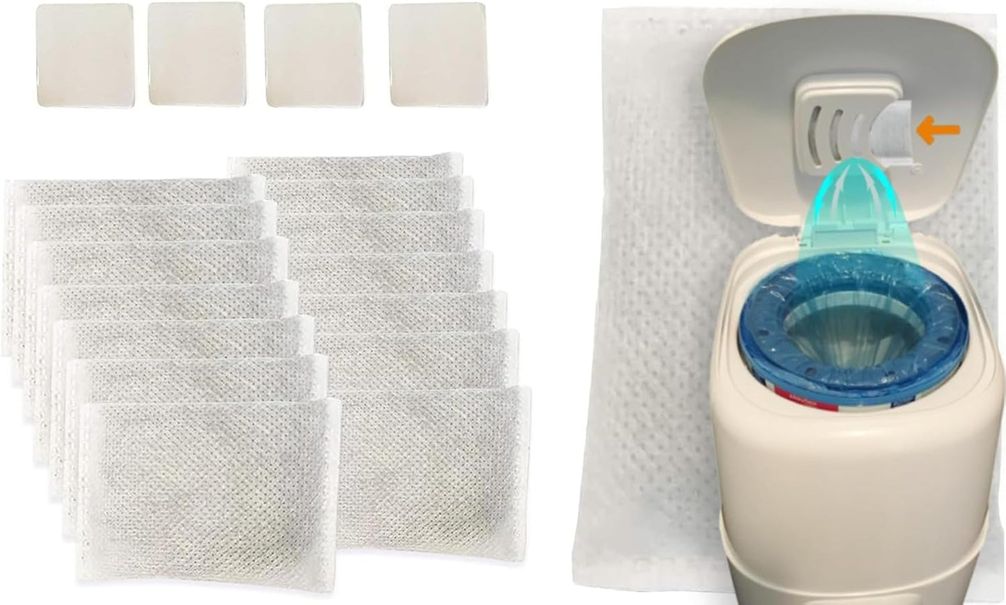 Green Piece® All-Natural Baby Diaper Pail Deodorizer - Activated Charcoal Air Purifier Compatible with Diaper Pails, Shoe Closets, Trash Cans (Pack of 12 + 1 Big Filter)